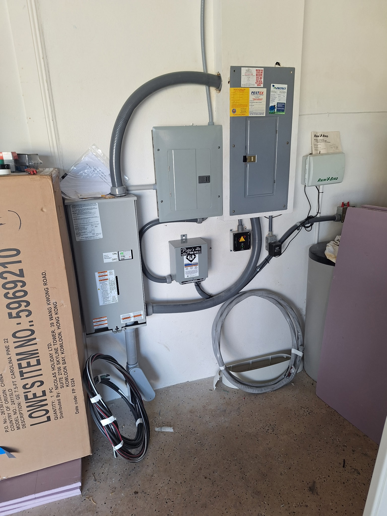 Generator transfer switch with main panel