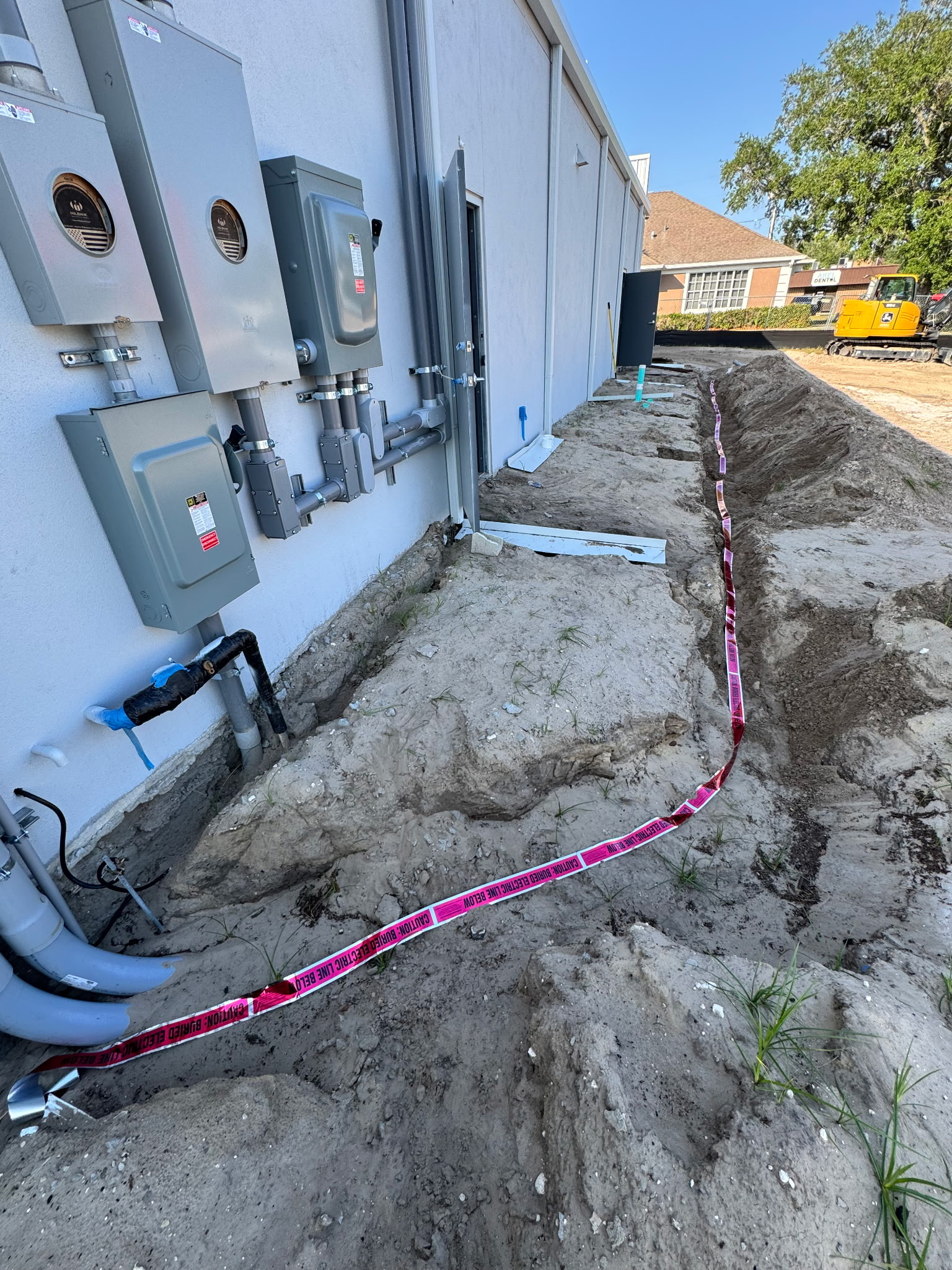 Industrial trench with service panels