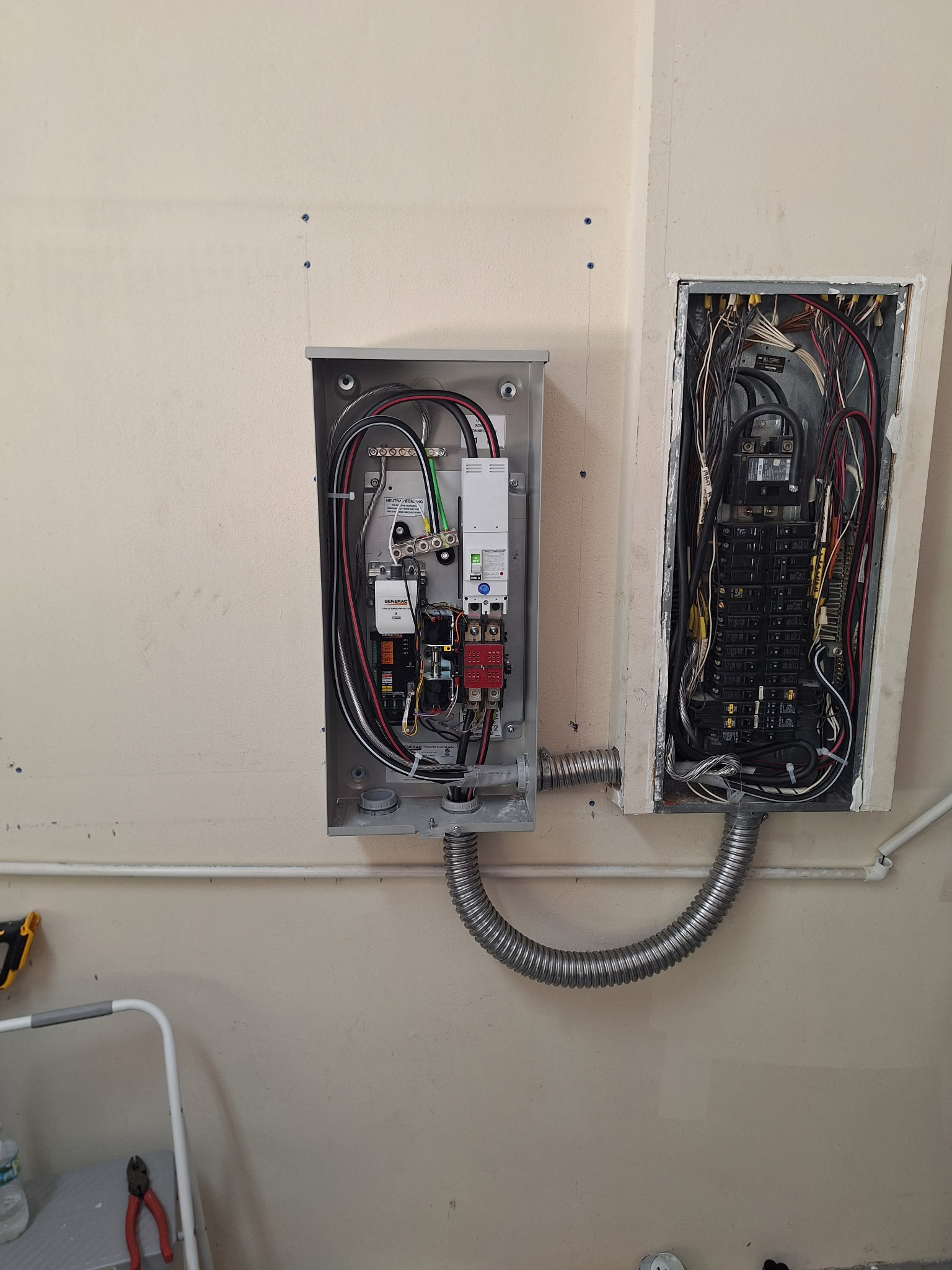 Generator transfer switch install