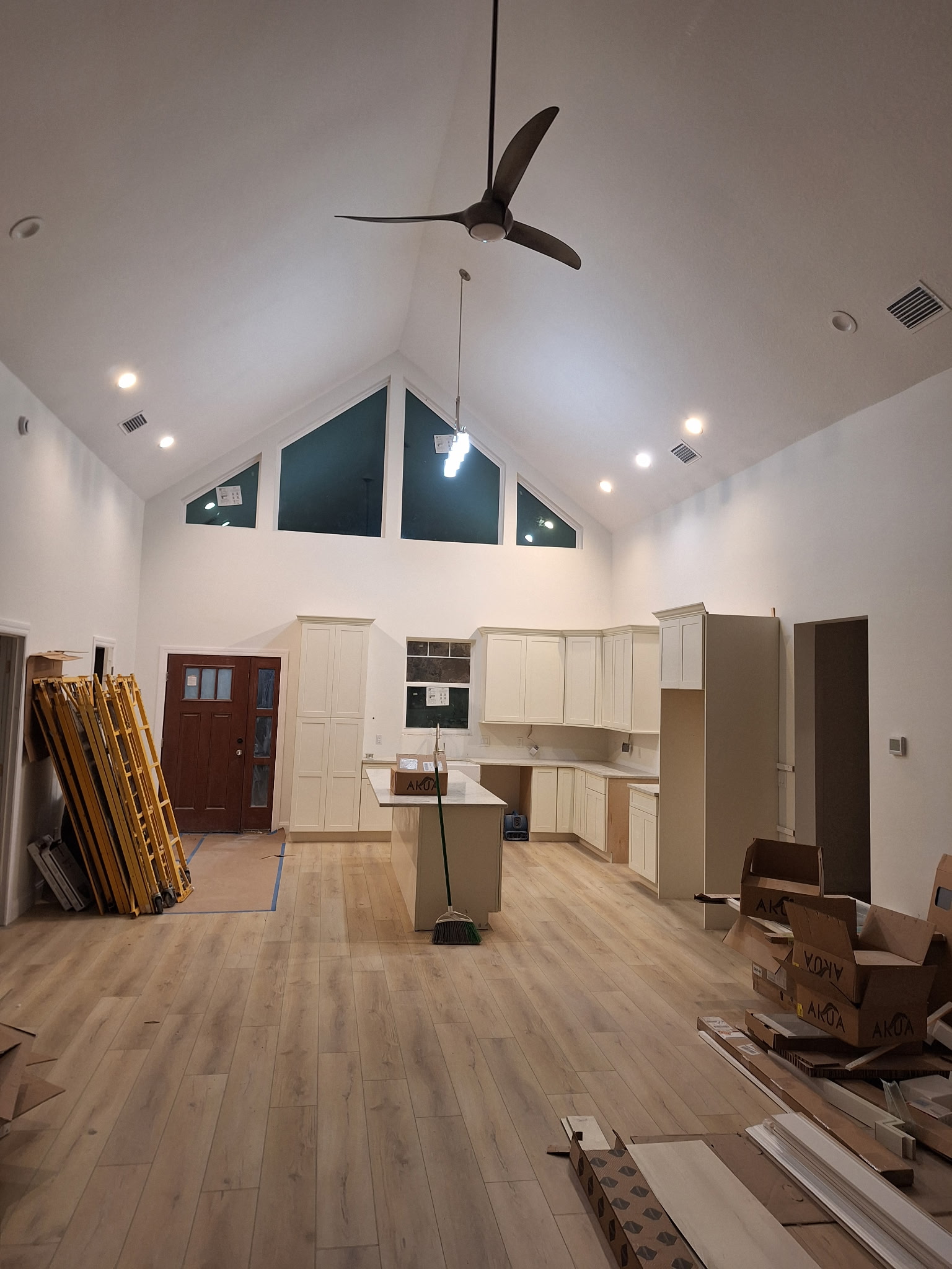 Electrician installing home electrical